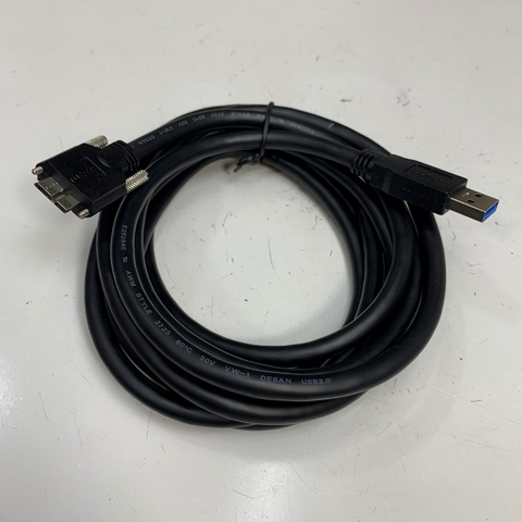 Cáp 2.5M 8.3ft MV-ACC-01-1201 Cable HIKROBOT USB 3.0 Type A to Micro B Male With Screw Locking Cable E252840 28AWG 80°C 30V OD 7.3mm For Industrial Hikrobot Machine Vision, Microscope Digital Camera USB3.0