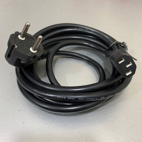 Dây Nguồn 2 Chân Tròn SEIYEON AC Power Cord Europe Plug Schuko CEE 7/7 To IEC320 C13 10A 250V 3x1.5mm² H05VV-F Cable OD 8.5mm Length 3M For Tủ Điện Công Nghiệp
