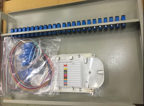 Hộp Phối Quang Fiber Patch Panel, 24 Port, Single Mode SC Simplex, 1U Rack 19”