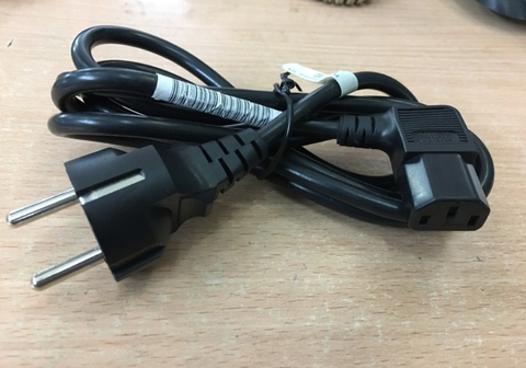 Dây Nguồn 2 Chân Tròn Chữ L Ngóc 90 Độ Vuông Sang Góc Phải AC Power Cord Schuko CEE7 Euro Plug to IEC320 C13 RIGHT ANGLE I-SHENG SP-022 IS-15 16A 10A 250V 18AWG 3x0.75mm Length 1.8M