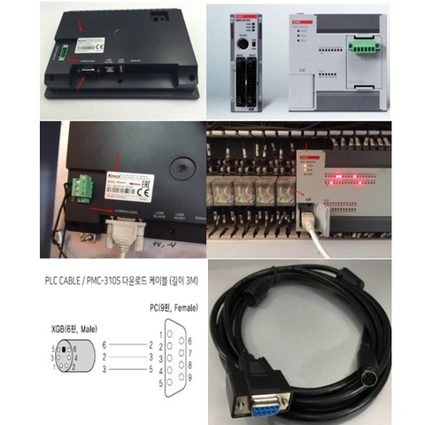 Cáp Lập Trình PLC Programming LS PLC XGB Series to Kinco MT4434t HMI And PC Cable PMC-310S RS232C Communication DB9 Female to Mini DIN 6 Pin Male length 3M