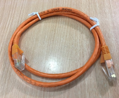 Dây Nhẩy Original Patch Cord Lan Network ADC Krone 6451 5 097-10 Cat5e UTP 8 Wire Full Straight-Through Cable Orange Supports 10/100/1000 Ethernet Length 1M