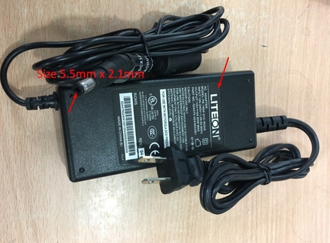 Adapter 12V 5A 60W LITEON PA-1600-01C-ROHS Connector Size 5.5mm x 2.1mm