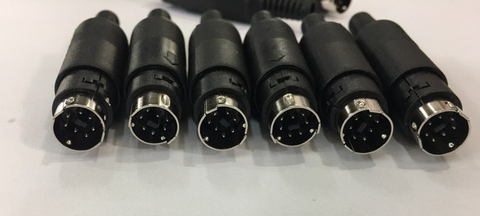 Rắc Hàn Cáp 7 Pin Mini Din Male Connector For PLC Program Black Rắc Mạ Nickel