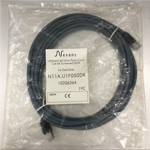 Dây Nhẩy Nexans LANmark-6A 10G Ultim Patch Cord Cat 6A Screened LSZH 5M Grey Straight-Through Cable N11A.U1F050DK