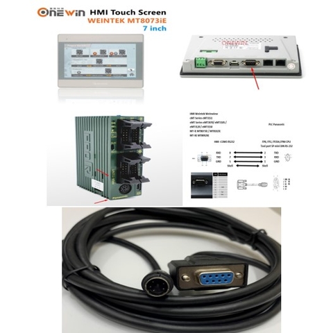 Cáp Lập Trình COM3 HMI Weintek Weinwiew Series Với PLC Panasonic FP Series Terminal is MD5M Connection Cable RS232 Mini Din 5 Pin to DB9 Female Dài 3M Có Chống Nhiễu Shielded