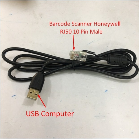 Cáp Honeywell CBL-500-300-S00 For Máy Quét Mã Vạch Barcode Scanner Honeywell Voyager Hyperion Xenon USB Type A 5V Host Power to RJ50 10 Pin Male Black Length 1.5M