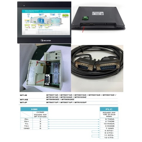 Cáp Lập Trình HMI Weintek Weinwiew Series Với PLC Panasonic Matsushita Nais FP3 CPU Series Cable RS485 DB9 Male to DB15 Male 2x Row Dài 3M Có Chống Nhiễu Shielded