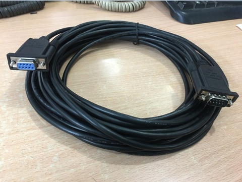 Cáp Kết Nối Cổng RS232 Chất Lượng Cao Suzhou Jinlianli Chuẩn Kết Nối Straight Through DB9 RS232 Serial Cable DB9 RS232 Serial Extension Cable  Male to Female Black Length 10M