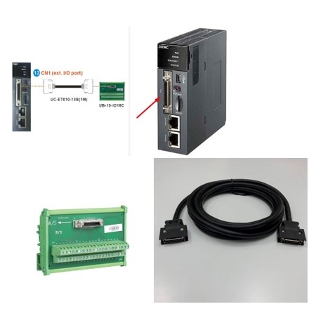 Cáp Điều Khiển UC-ET010-13B 3.3ft Dài 1M Cable MDR 36 Pin Male to Male For Module Delta AH20EMC-5A Với Module Terminal Block UB-10-IO16C