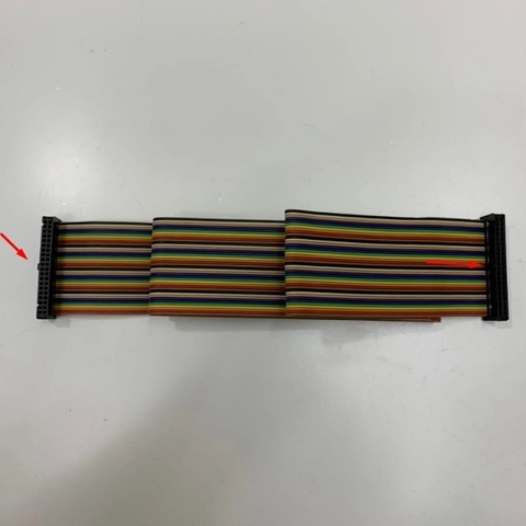 Cáp Điều Khiển UC-ET010-24B 3ft Dài 1M Flat Ribbon Rainbow Cable IDC 40 Pin 2.54mm For Delta Module DVP32SM11N Với Module Terminal Block UB-10-ID32A