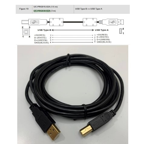 Cáp Lập Trình UC-PRG030-02A 10ft Dài 3M Programming Cable USB 2.0 Type A Male to Type B Male For HMI Delta TP Series Với Computer