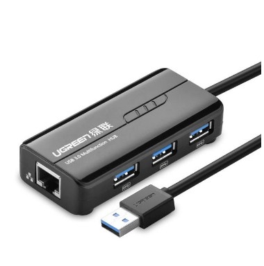Bộ Chia Cổng Ugreen 20266 USB 3.0 Hub 3 Ports With 10/100Mbps Ethernet Network Adapter for Windows Vista,Mac,Linux