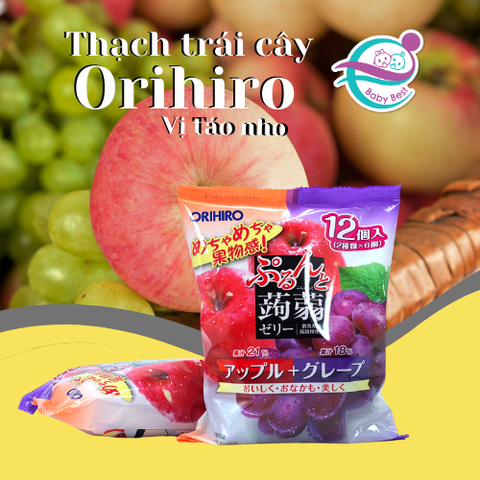 Thạch rau câu Orihiro mix vị táo và nho 240g