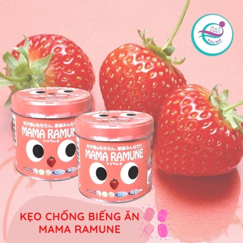 Kẹo cho trẻ biếng ăn MAMA RAMUNE vị dâu 200 viên