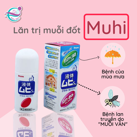 Lăn trị muỗi Muhi 6m+ 50ml