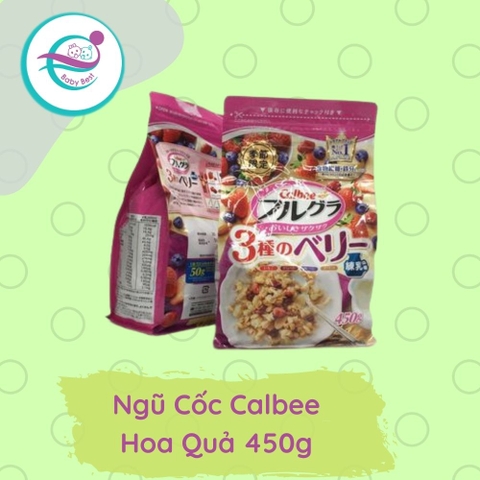 Ngũ cốc Calbee 3 loại hoa quả 450g (hồng)