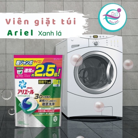 Viên giặt túi Ariel 44 viên (xanh lá)