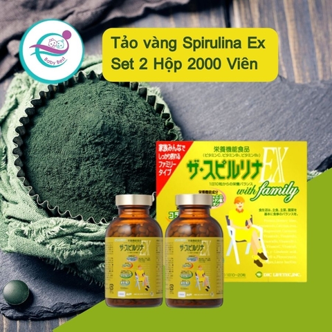 Tảo vàng Spirulina Ex Set 2 Hộp 2000 Viên