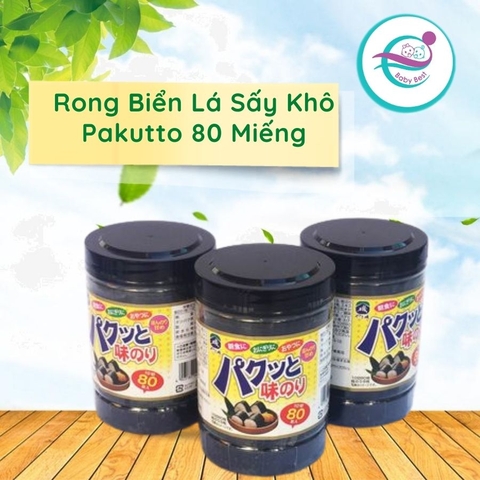 Rong biển lá sấy khô Pakutto 80 miếng