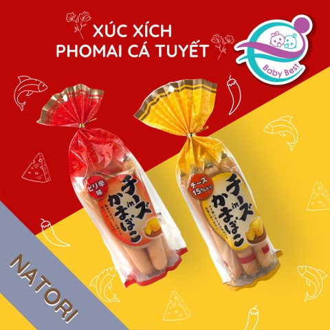 Xúc xích phomai cá tuyết Natori 8x32g