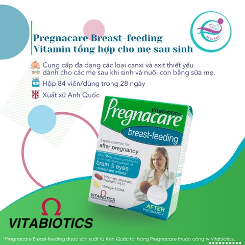 Vitamin tổng hợp cho phụ nữ sau sinh Pregnacare Breast-feeding bú anh