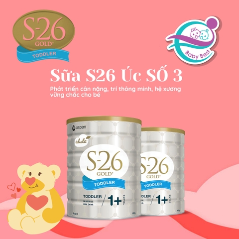 Sữa bột S26 Gold Alula số 3 dành cho bé từ 1-2 tuổi trở lên 900g (Úc)