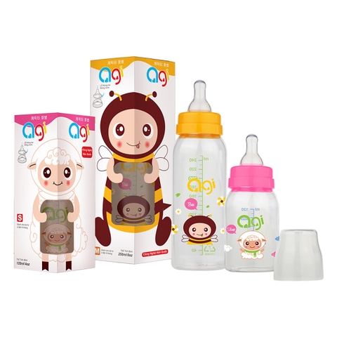 Bộ 2 Bình Sữa Agi Premium (120ml Và 250ml)