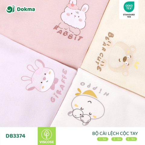Bộ cài lệch cộc tay sơ sinh Dokma