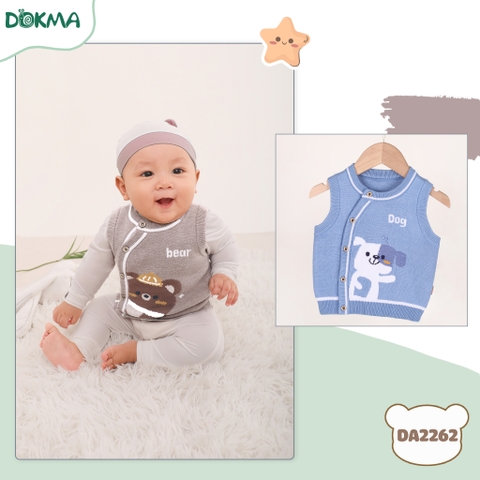 DA2262 Áo len gile cài lệch