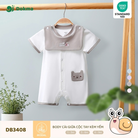 Body cài giữa cộc tay kèm yếm (1-9M)