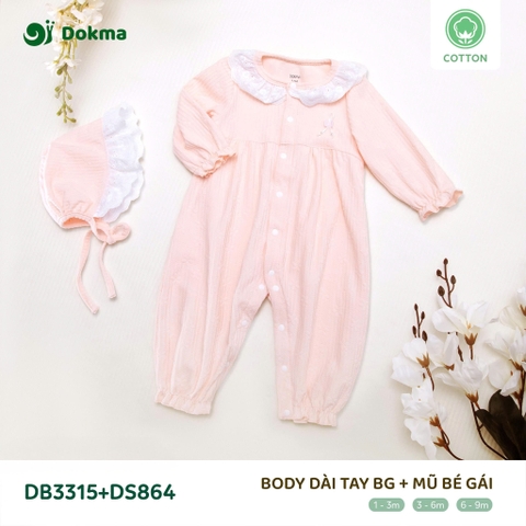 Body Dài Tay + Mũ Bé Gái