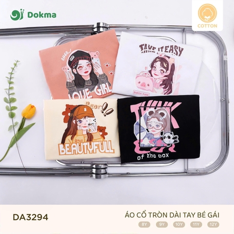 Áo Cổ Tròn Dài Tay Bé Gái