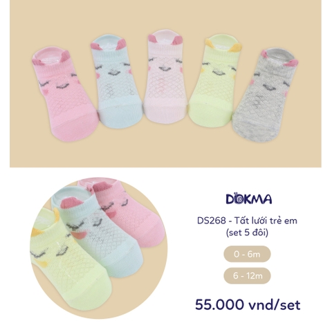 DS268 Tất lưới trẻ em (set 5 đôi) - Bé gái - (0-6M)