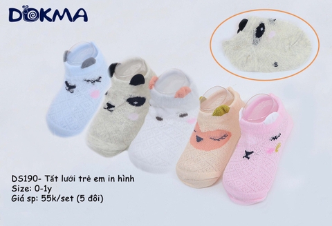 DS190 Tất lưới TE phối tai - set 5 đôi (0-1Y)