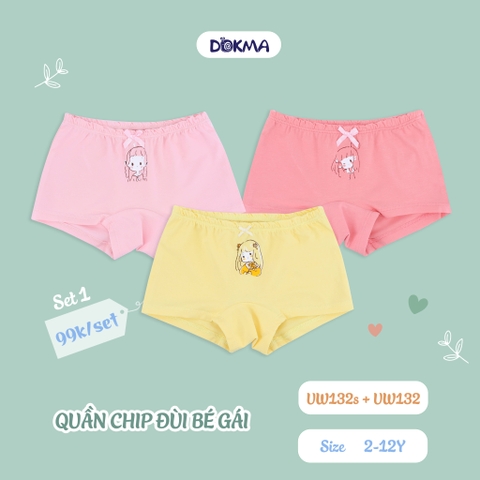 UW132S Quần chip đùi BG DOKMA (4-8T) (set 3c)