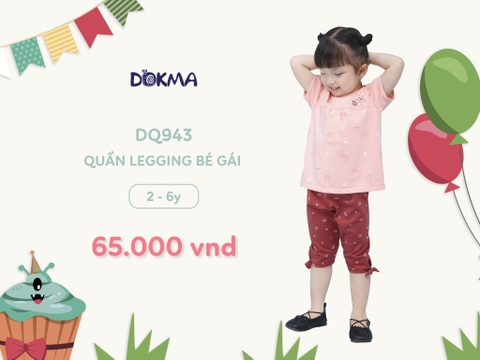 DQ943 Quần legging bé gái in khổ (2-6T)