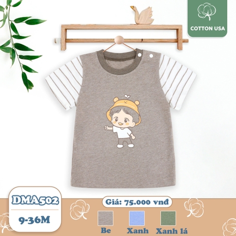 DMA502 Aó cài vai cộc tay bé trai (9-36M)