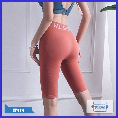Quần legging đùi gym nữ cạp cao nâng mông SP174, Quần đùi gym nữ yoga gen bụng [Gym T-Rex]