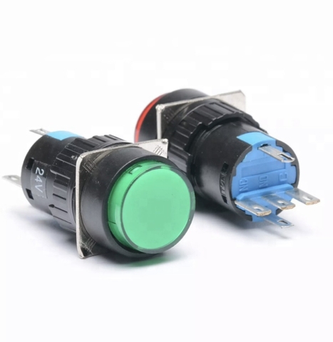 Công tắc phi 16 nhấn nhả có đèn