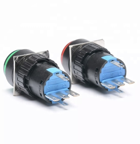 Công tắc phi 16 nhấn nhả có đèn