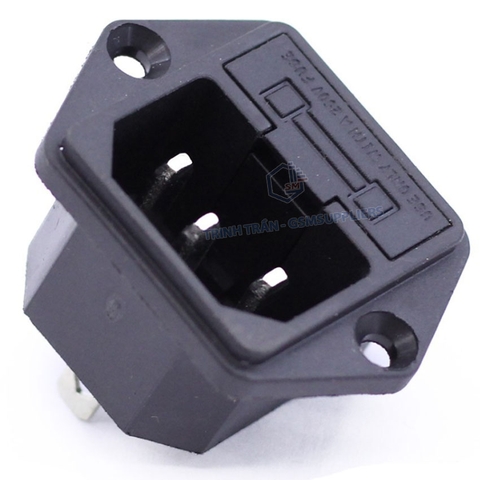 Ổ cắm nguồn 3 chân AC xoay chiều có kèm theo cầu chì