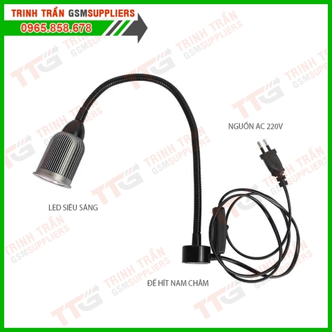 Đèn kỹ thuật gắn bàn siêu sáng đế hít nam châm