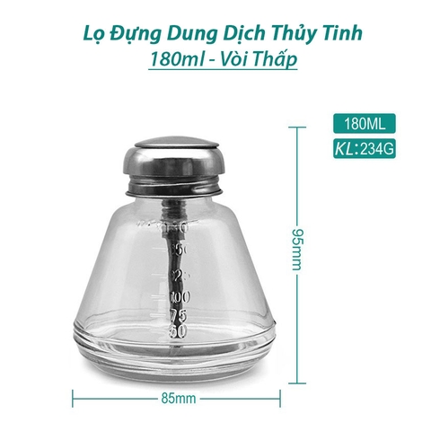 Lọ đựng dung dịch hóa chất thủy tinh