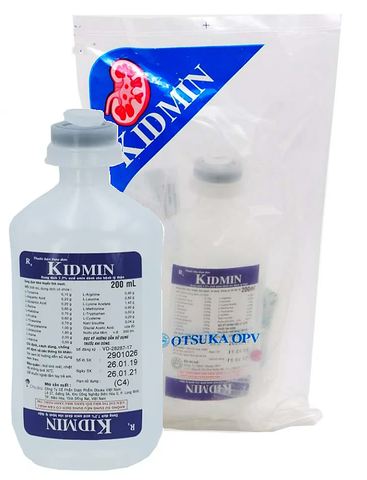 Dung dịch truyền tĩnh mạch Kidmin 7.2% Otsuka cung cấp các acid amin do suy thận (200ml)