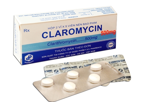 clarithromycin 500mg hộp 2 vỉ x5 viên quảng bình