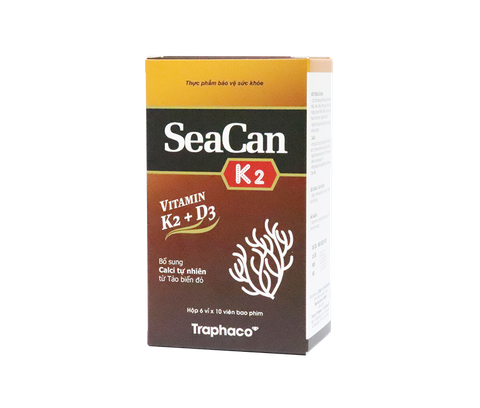 Viên nén Seacan Traphaco bổ sung Canxi, Vitamin K2 và Vitamin D3 (60 viên)