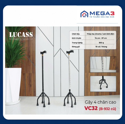 Gậy tập đi 4 chân Lucass VC32
