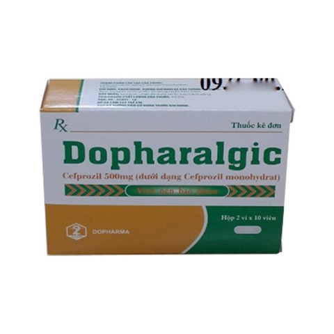 Thuốc Dopharalgic 500mg Dopharma điều trị các nhiễm khuẩn ở mức độ nhẹ và vừa (2 vỉ x 10 viên)