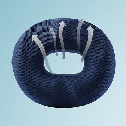 Gối lót ghế ngồi y tế cho người bệnh trĩ chống ê nhức mông hiệu quả C164, Màu xanh đen